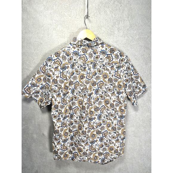 Lands‎ End Paisley Print Short Sleeve Shirt Traditional Fit Mens Medium - Picture 2 of 6